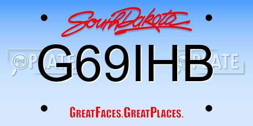 G69IHB South Dakota License Plate