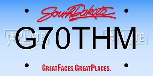 G70THM South Dakota License Plate