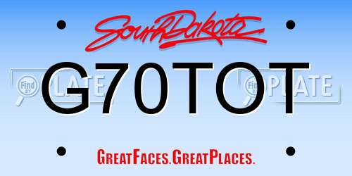 G70TOT South Dakota License Plate
