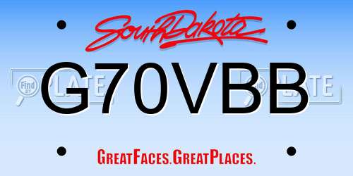 G70VBB South Dakota License Plate