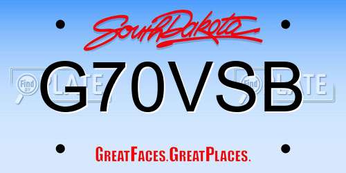 G70VSB South Dakota License Plate
