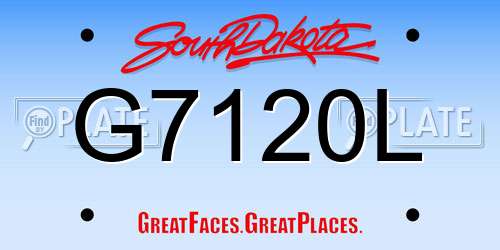 G7120L South Dakota License Plate