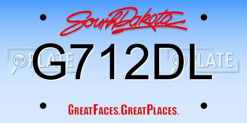 G712DL South Dakota License Plate