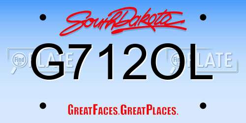 G712OL South Dakota License Plate