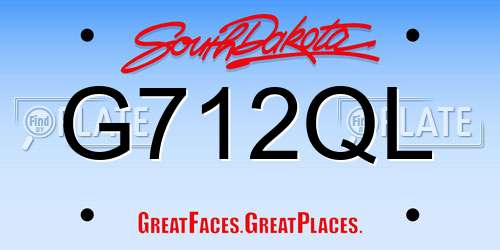 G712QL South Dakota License Plate