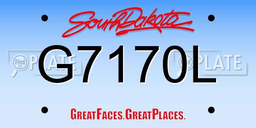 G7170L South Dakota License Plate