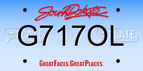 G717OL South Dakota License Plate