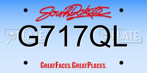 G717QL South Dakota License Plate