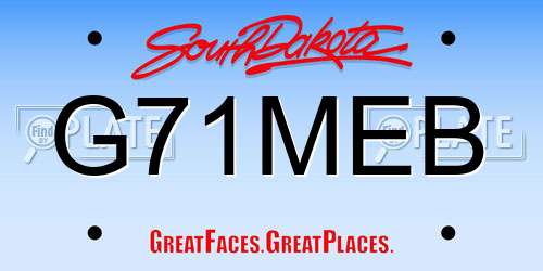 G71MEB South Dakota License Plate