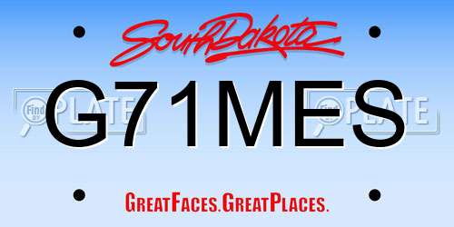 G71MES South Dakota License Plate