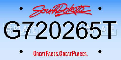 G720265T South Dakota License Plate