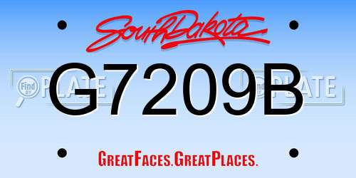G7209B South Dakota License Plate