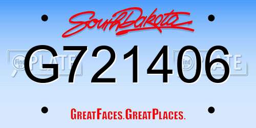G721406 South Dakota License Plate
