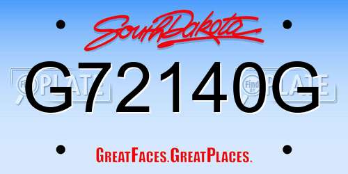 G72140G South Dakota License Plate