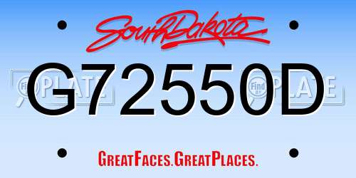 G72550D South Dakota License Plate