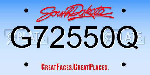 G72550Q South Dakota License Plate