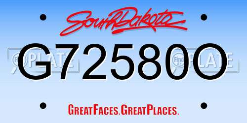 G72580O South Dakota License Plate