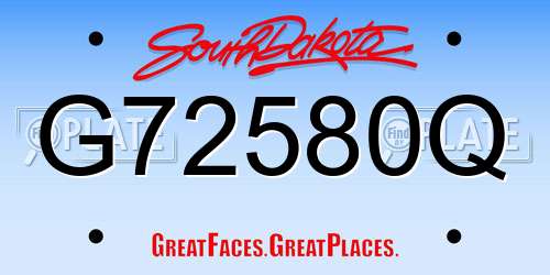 G72580Q South Dakota License Plate