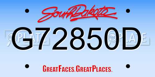 G72850D South Dakota License Plate