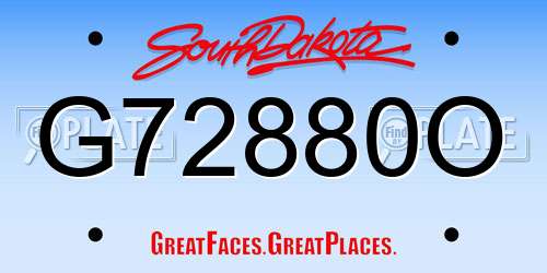 G72880O South Dakota License Plate