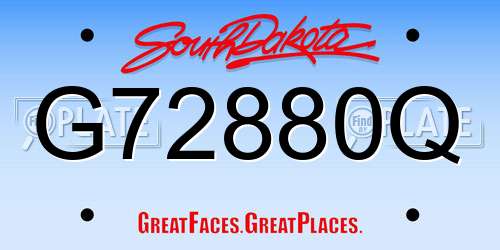 G72880Q South Dakota License Plate