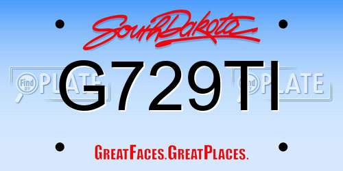 G729TI South Dakota License Plate