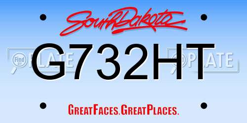 G732HT South Dakota License Plate