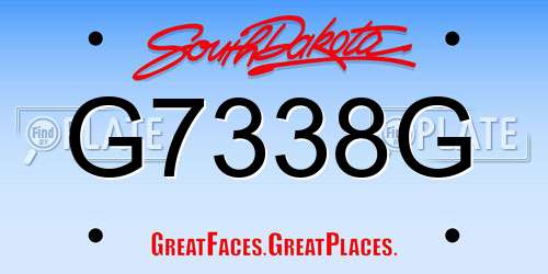 G7338G South Dakota License Plate