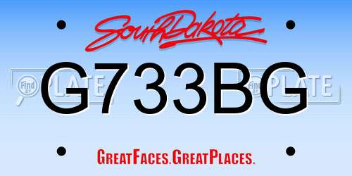 G733BG South Dakota License Plate