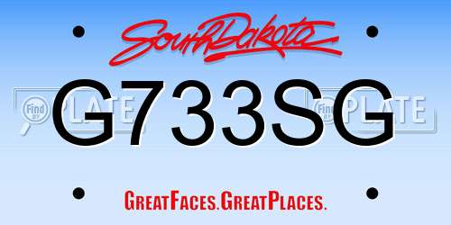 G733SG South Dakota License Plate
