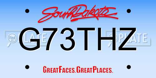 G73THZ South Dakota License Plate