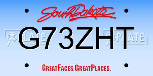 G73ZHT South Dakota License Plate