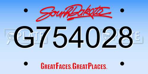G754028 South Dakota License Plate