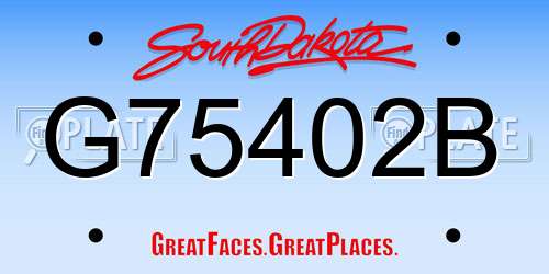 G75402B South Dakota License Plate