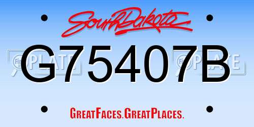 G75407B South Dakota License Plate