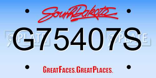 G75407S South Dakota License Plate