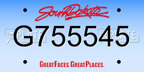 G755545 South Dakota License Plate