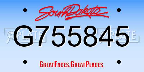G755845 South Dakota License Plate