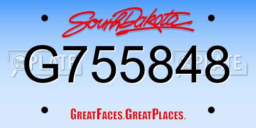 G755848 South Dakota License Plate