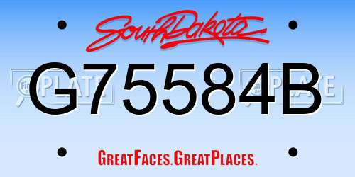G75584B South Dakota License Plate
