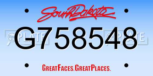 G758548 South Dakota License Plate