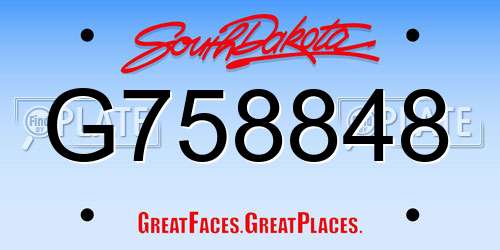 G758848 South Dakota License Plate