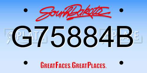 G75884B South Dakota License Plate