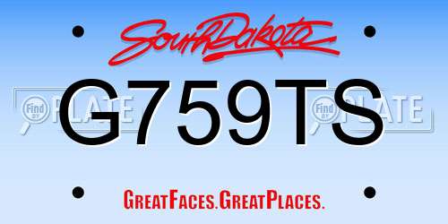 G759TS South Dakota License Plate