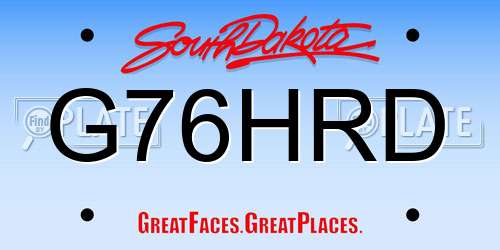 G76HRD South Dakota License Plate