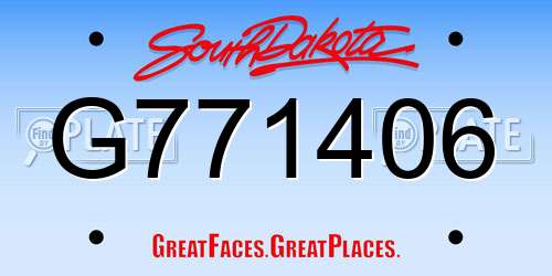 G771406 South Dakota License Plate