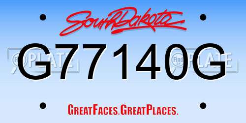 G77140G South Dakota License Plate
