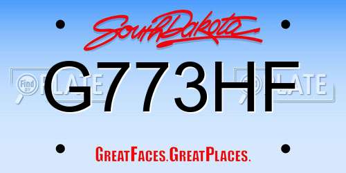G773HF South Dakota License Plate