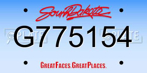 G775154 South Dakota License Plate