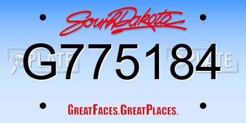 G775184 South Dakota License Plate